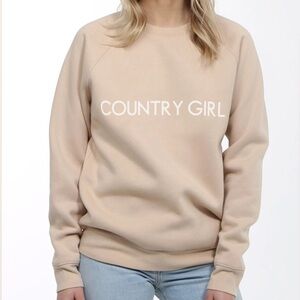 NWT BRUNETTE THE LABEL X Monika Hibbs The "COUNTRY GIRL" Classic Crew